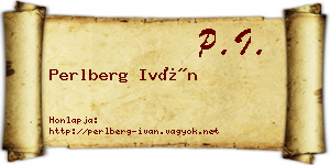 Perlberg Iván névjegykártya
